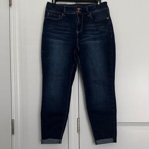 Royalty For Me Dark Blue Cropped Stretch Denim Jeans